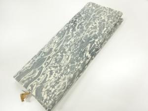 アンティーク　波に草花模様着物洗い張り
